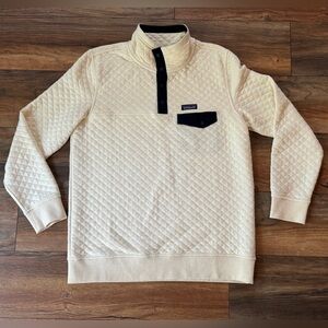 Patagonia Cream Quilted Snap-Button Pullover